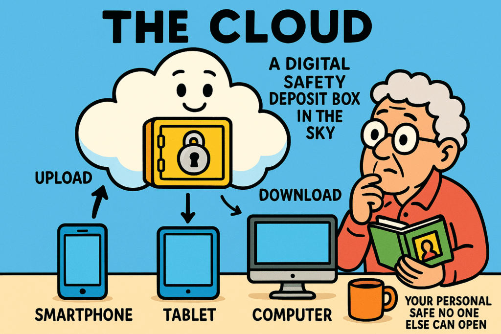 Understanding Cloud Storage: Visualizing the cloud as your personal digital safe that keeps photos and files secure and accessible from any device you own.