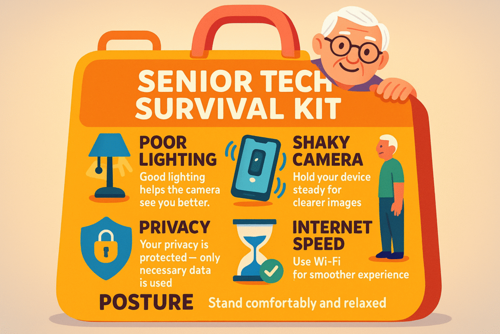 !Keep these quick tips in mind to overcome common hurdles when using Virtual Try-On technology, ensuring a smooth and confident online shopping experience for seniors.