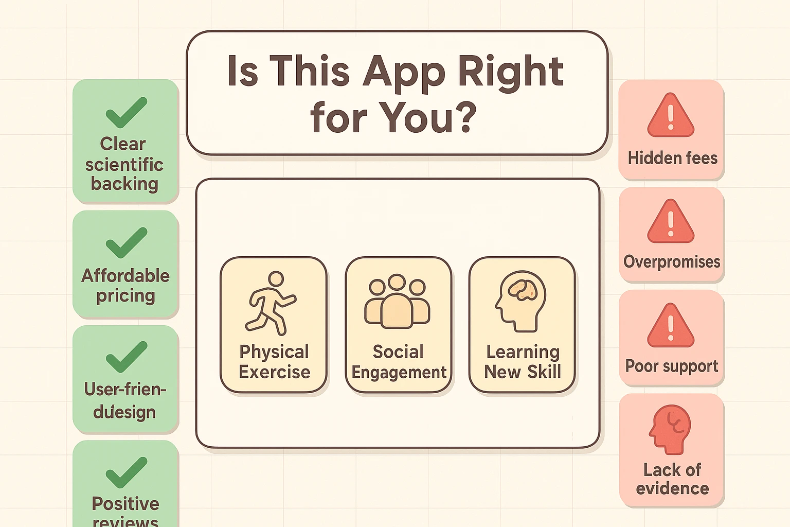 Practical checklist to assess apps and encourage holistic brain health activities
