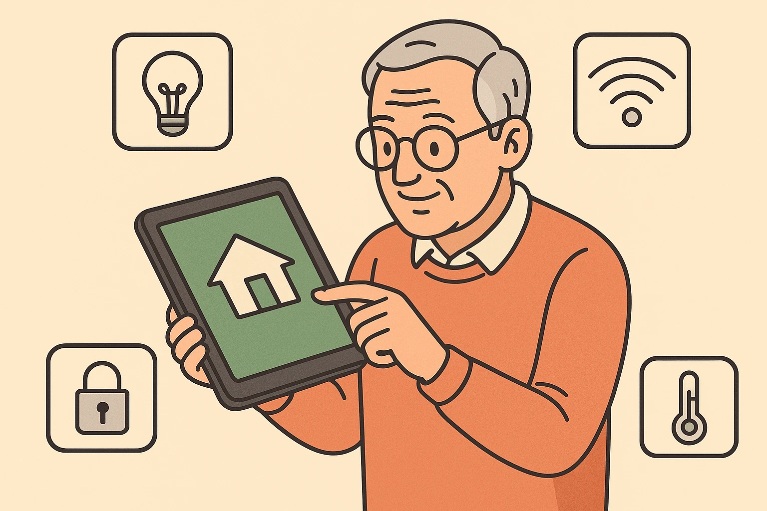 AI as a trusted digital helper for seniors managing home tasks.