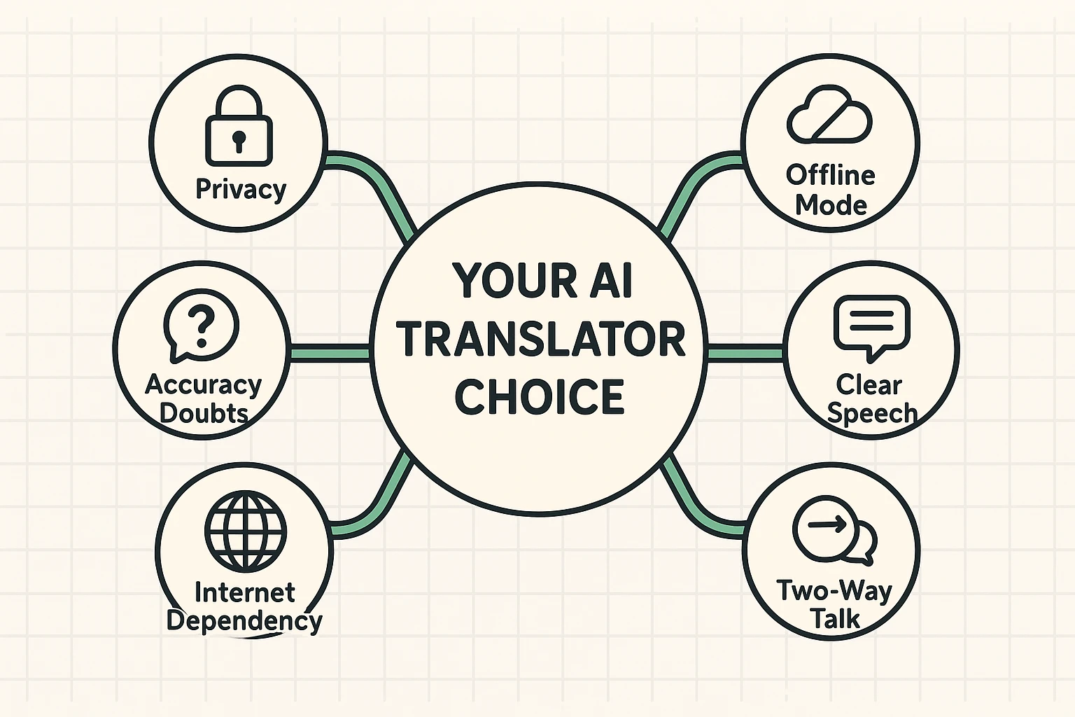 This framework connects common concerns with practical features to guide seniors toward informed AI translator selections.