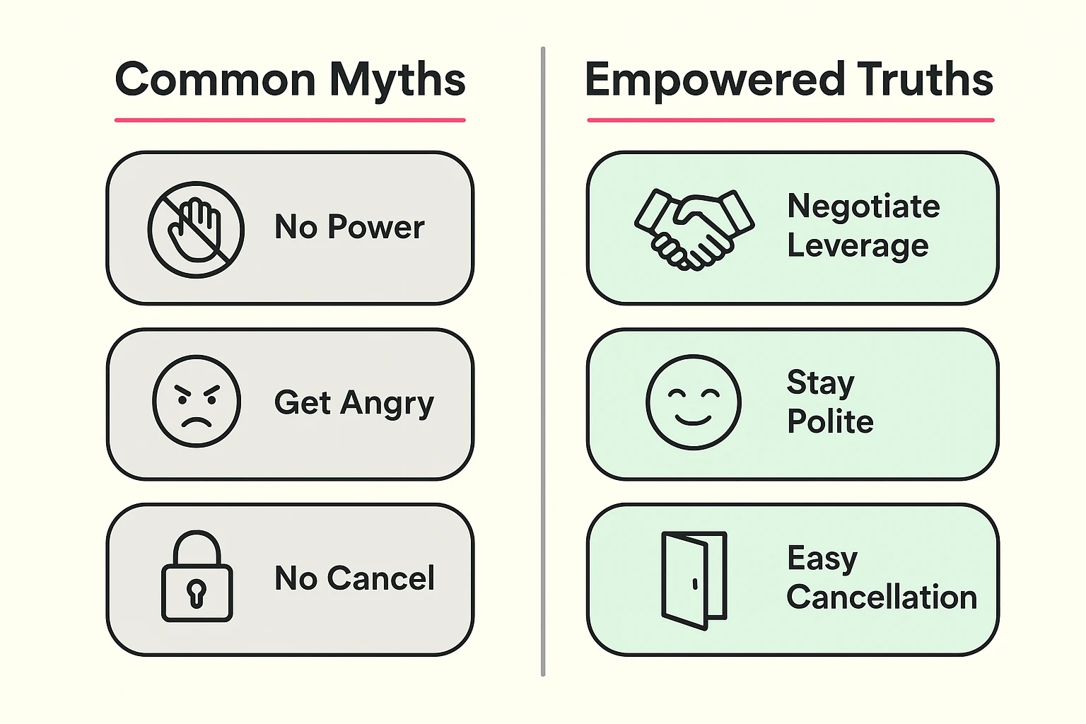 Highlights common misconceptions and the true empowering approaches seniors can take to manage subscription price hikes confidently.