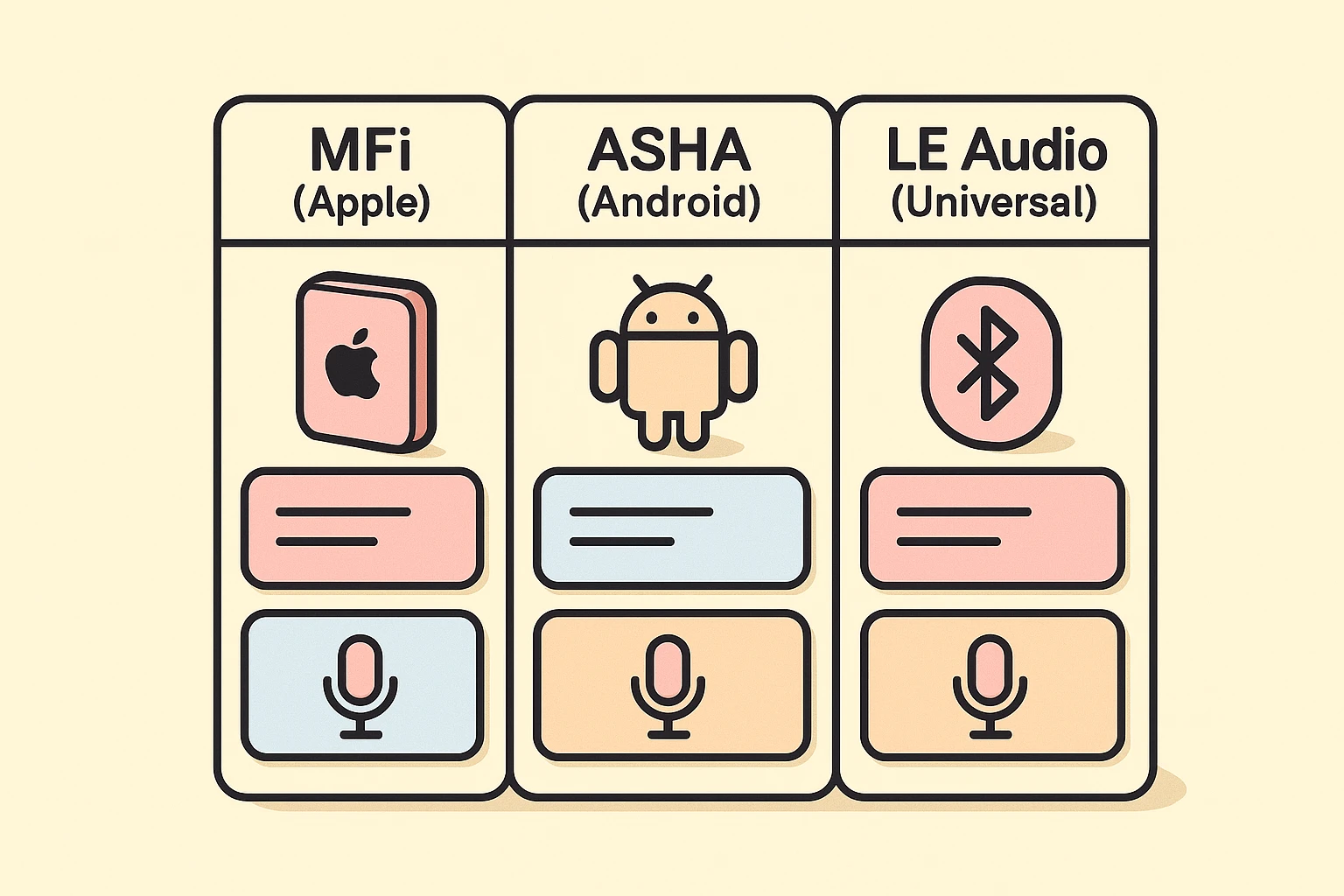 Clarifies differences among Bluetooth streaming protocols for hearing aids.