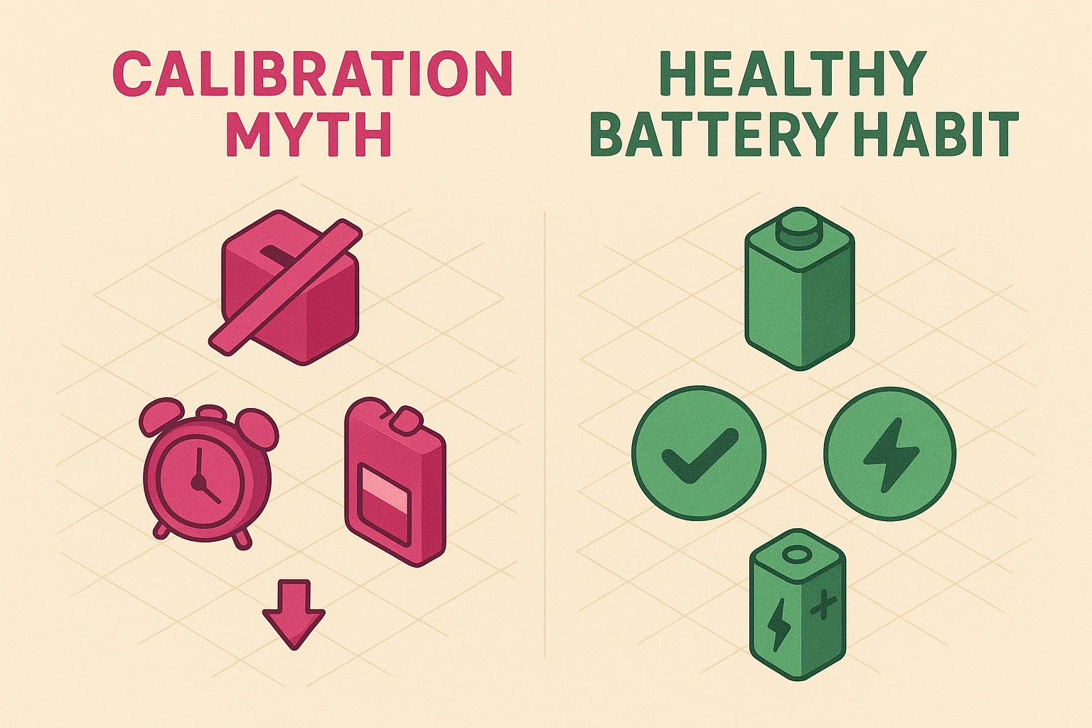 This comparison clarifies misconceptions about battery calibration versus best daily battery health practices like the 20-80 rule.