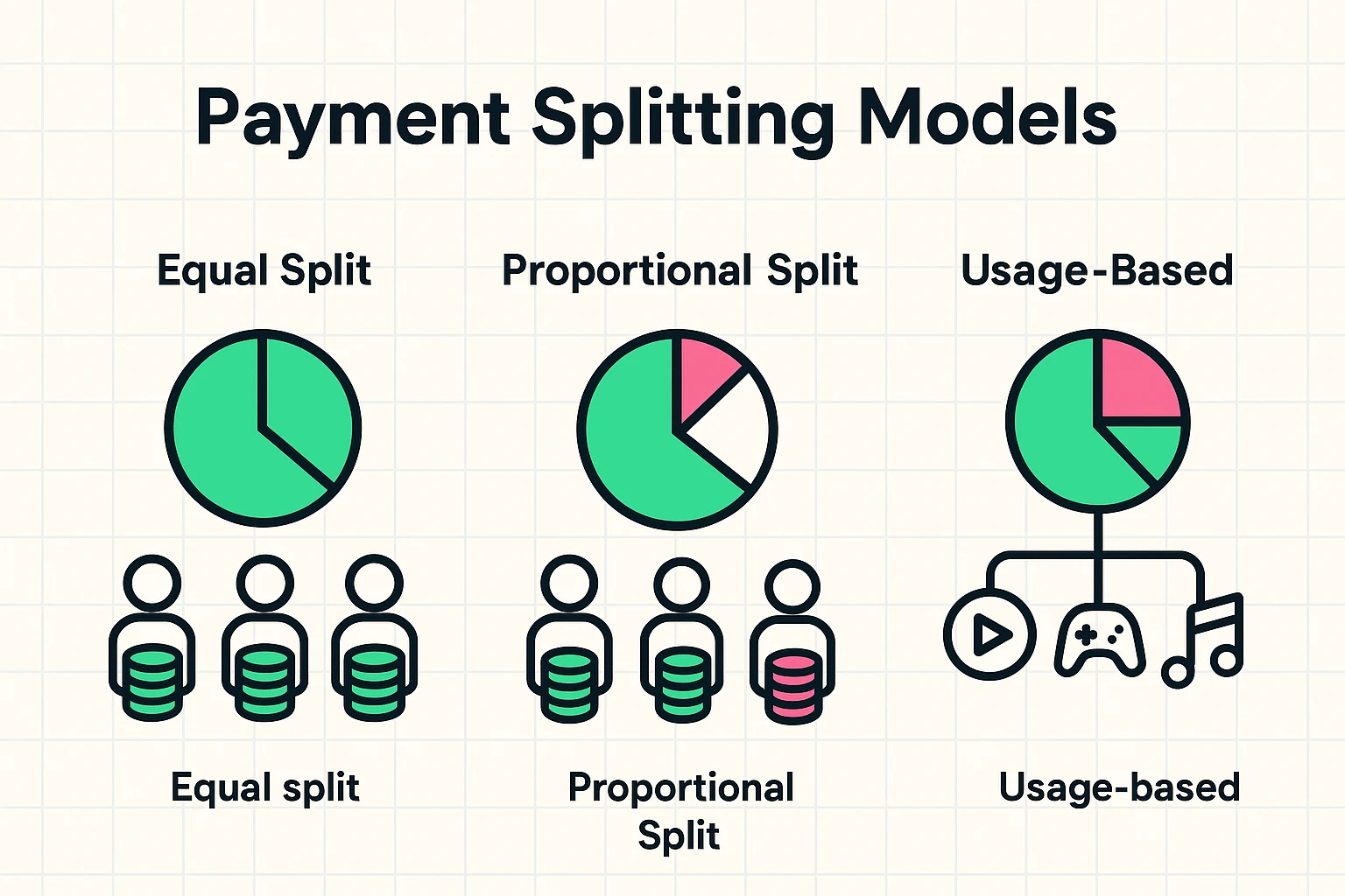 Comparison of three common payment splitting models helps families decide fair and clear subscription cost sharing methods.