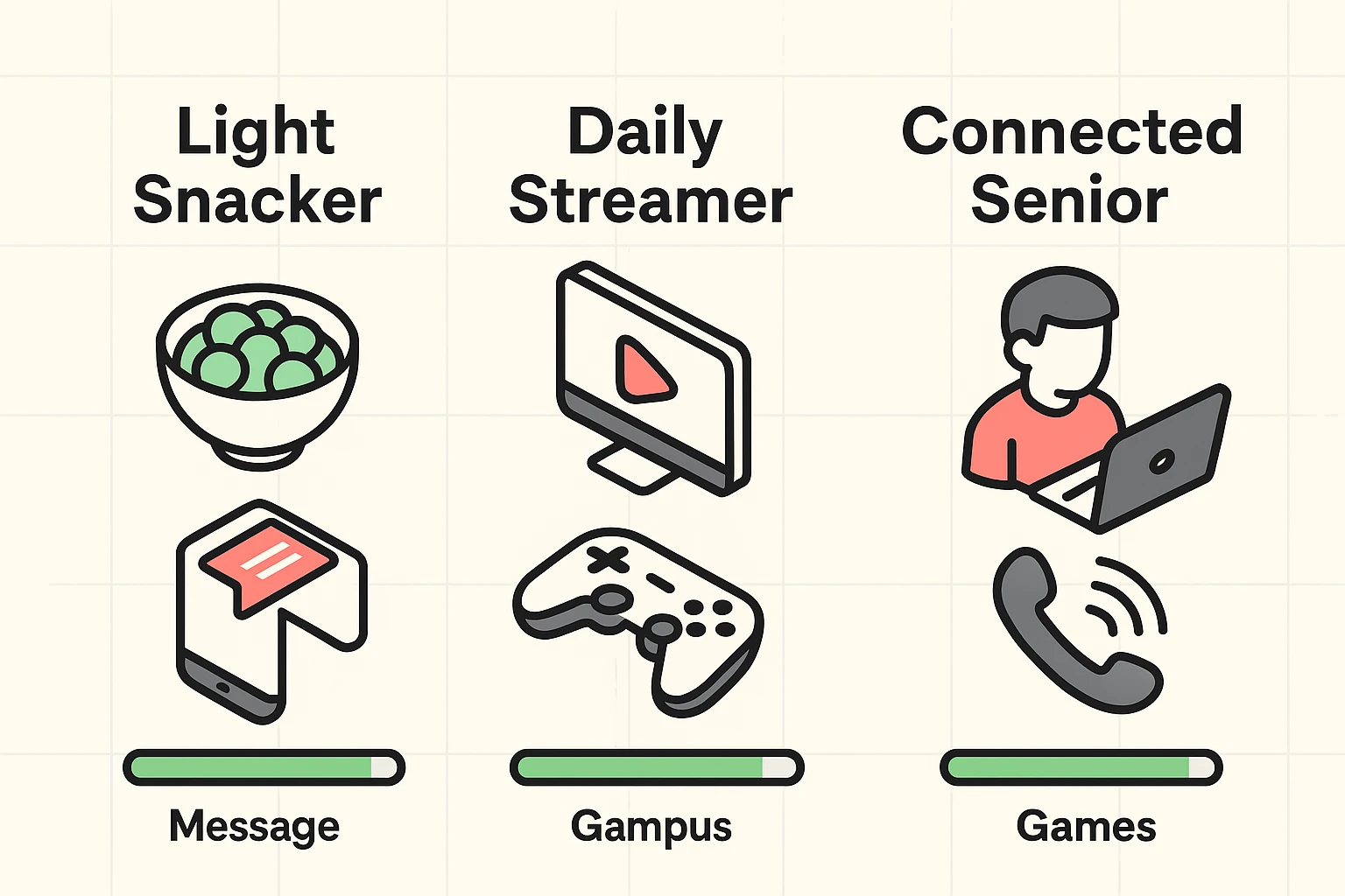 Breaks down monthly data consumption by common online activities for seniors to guide plan selection.
