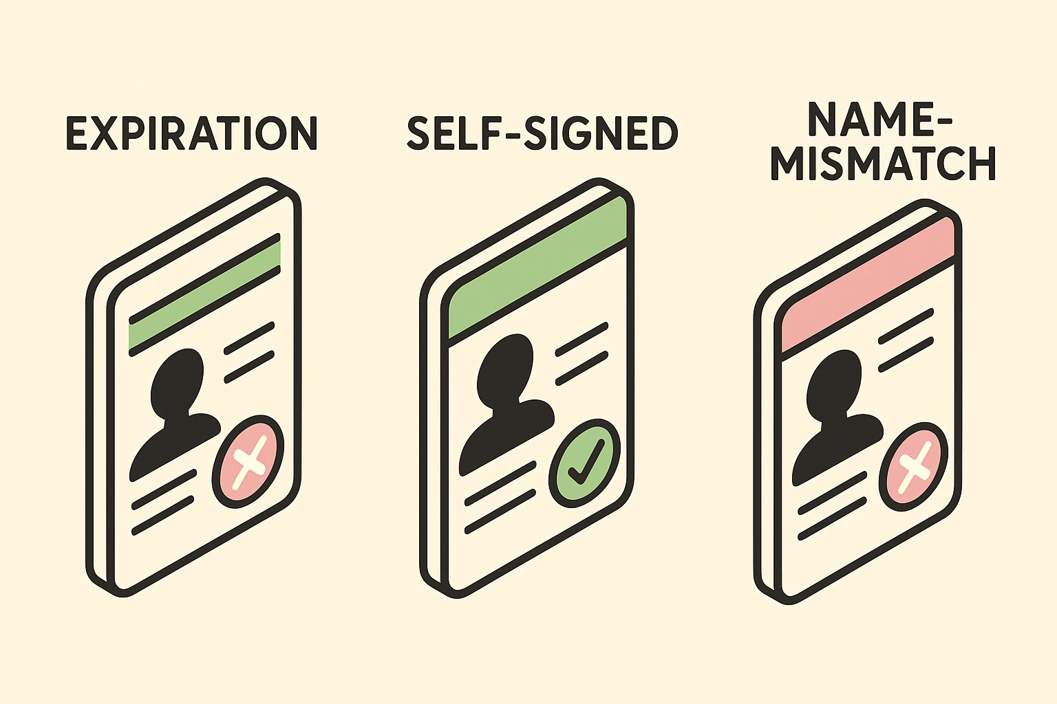 ID Card analogies help seniors understand certificate errors.