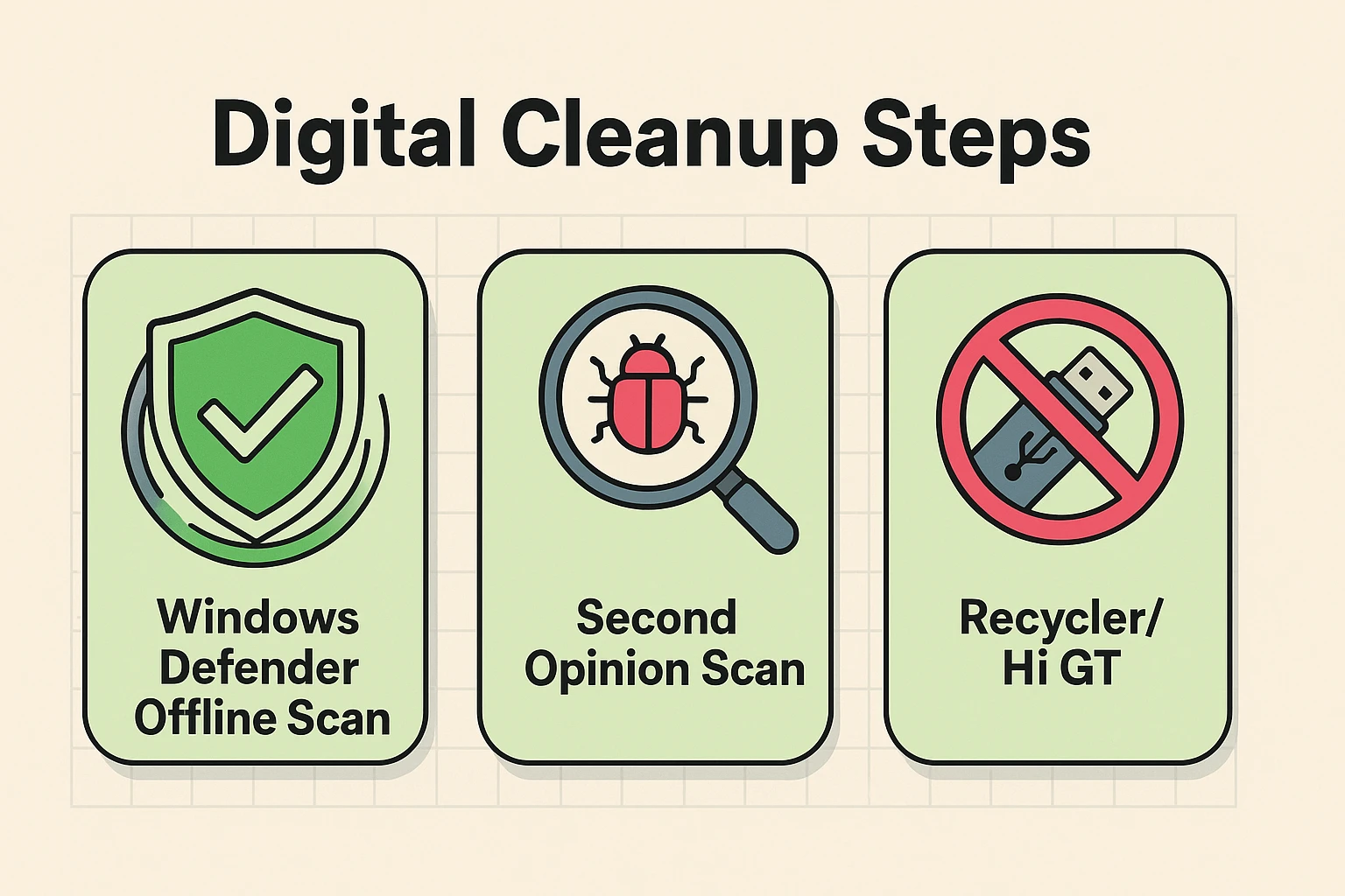 Guides seniors through effective post-click cleanup steps to restore device health and security confidently.