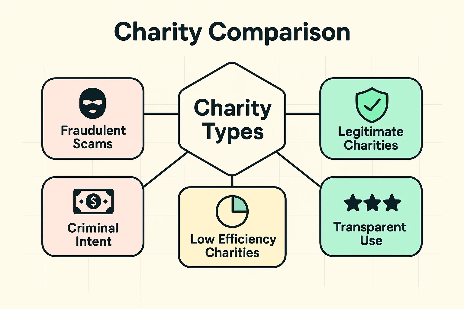 Clarifies differences among charity types to help seniors understand risks and value, guiding smarter donation decisions.