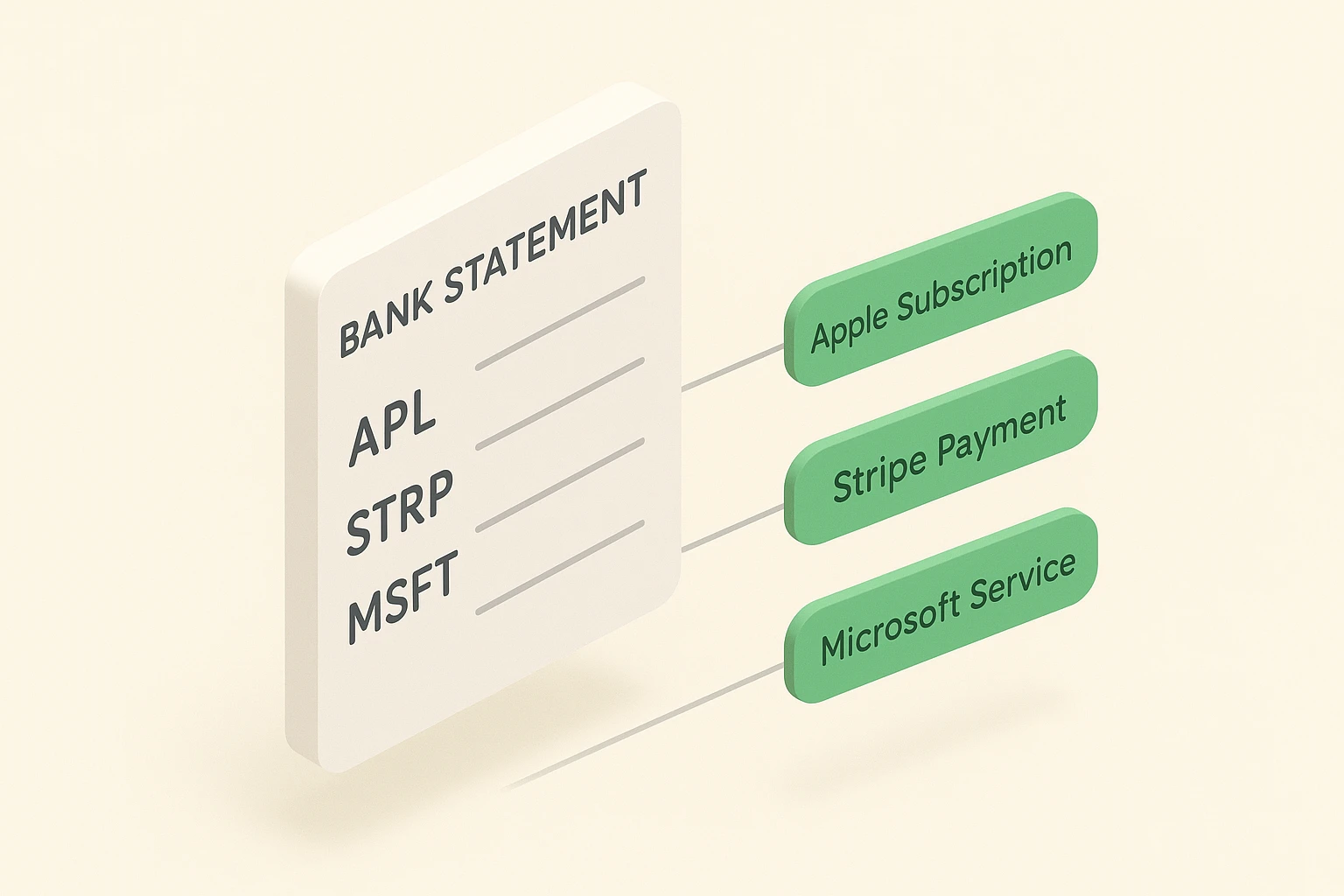 This image decodes confusing bank statement codes into common subscription services.