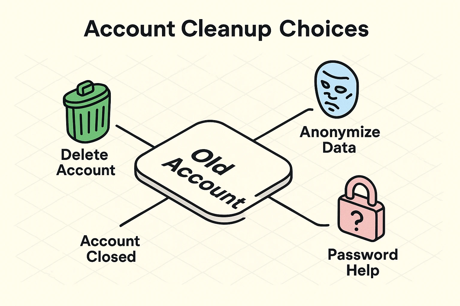 This framework helps seniors decide whether to delete, anonymize, or recover old online accounts based on their situation.