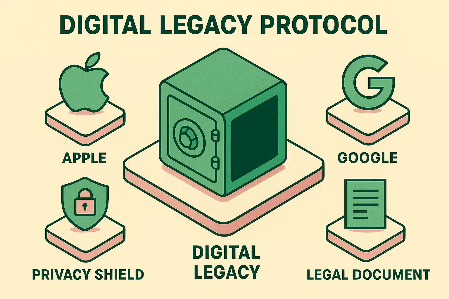 Maps the Digital Legacy Protocol with platforms and considerations vital for senior digital estate planning.